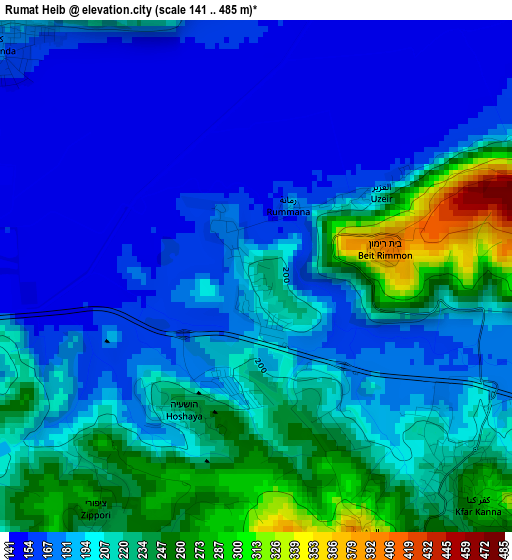 Rumat Heib elevation map