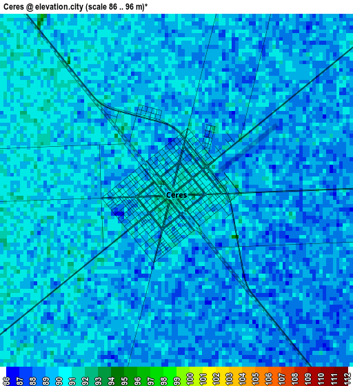 Ceres elevation map