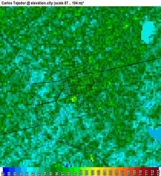 Carlos Tejedor elevation map