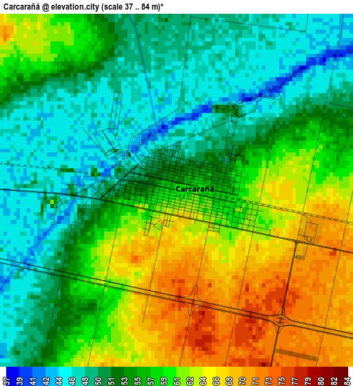 Carcarañá elevation map