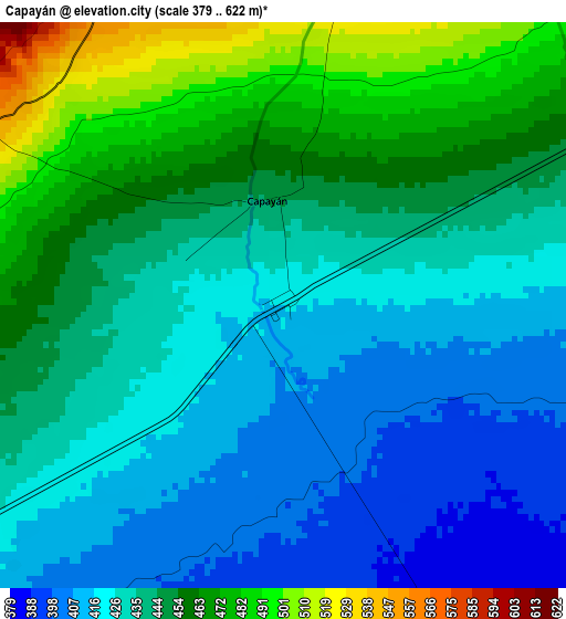 Capayán elevation map