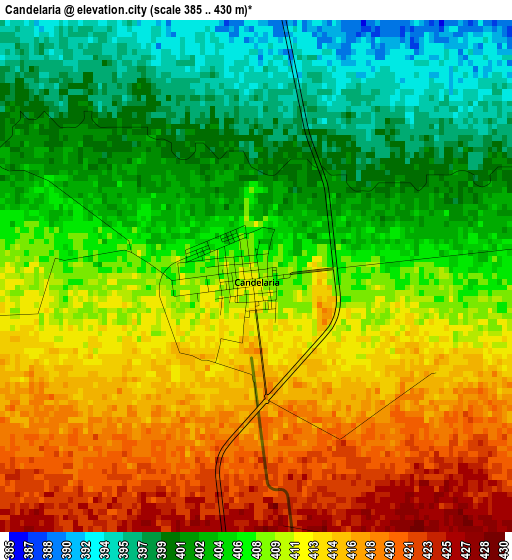 Candelaria elevation map