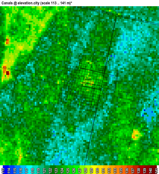 Canals elevation map