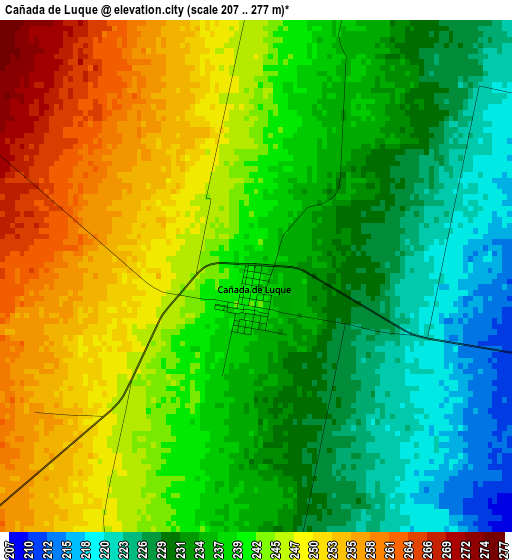 Cañada de Luque elevation map