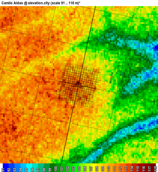 Camilo Aldao elevation map