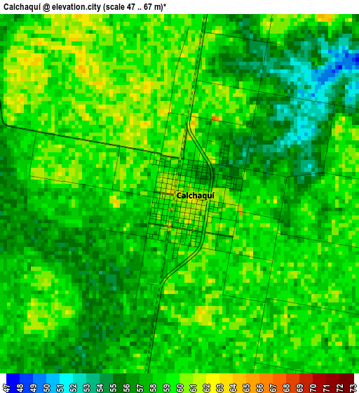 Calchaquí elevation map