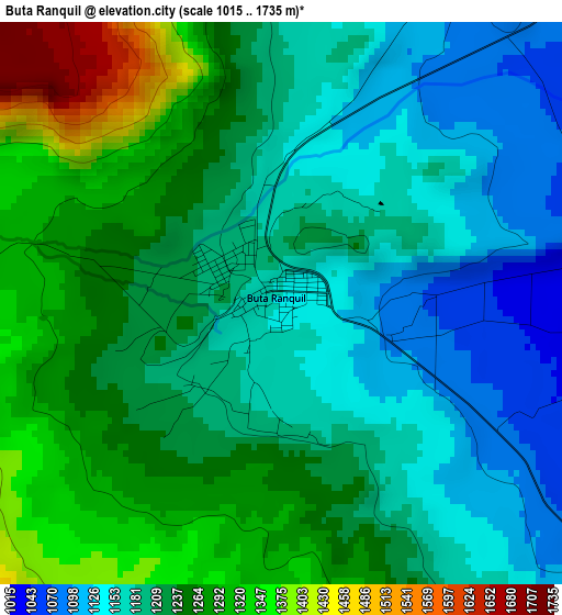 Buta Ranquil elevation map