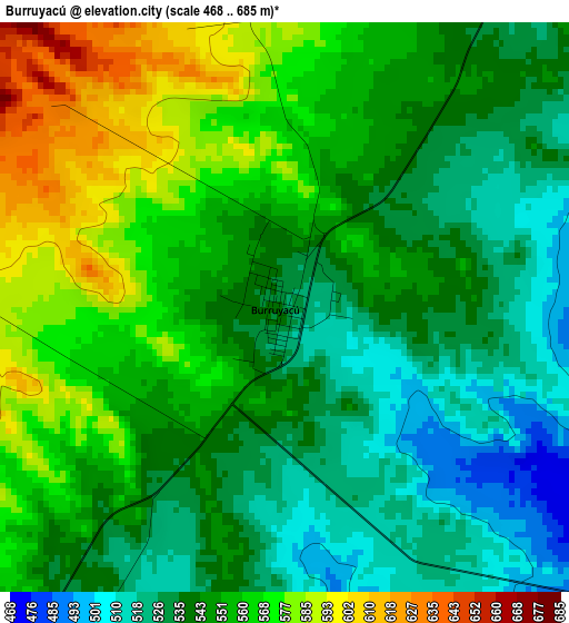 Burruyacú elevation map