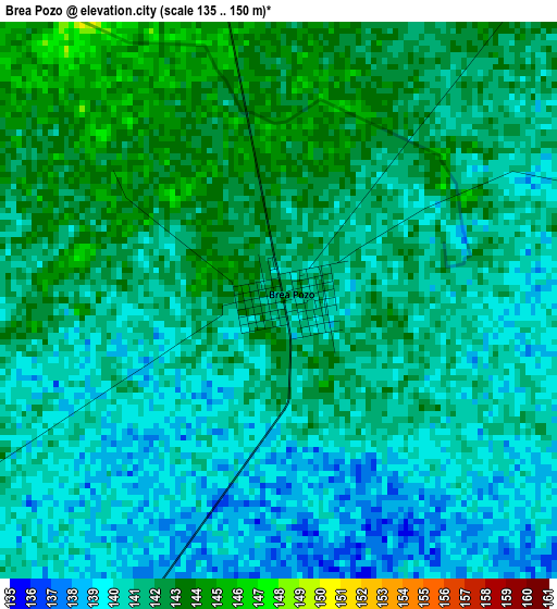 Brea Pozo elevation map