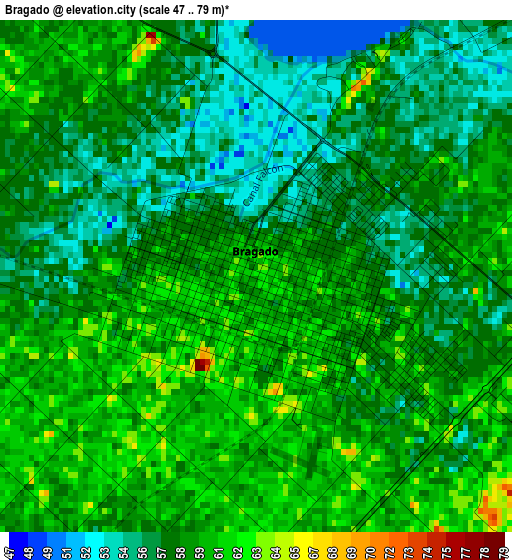 Bragado elevation map