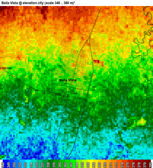 Bella Vista elevation map