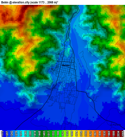 Belén elevation map