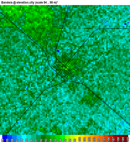 Bandera elevation map
