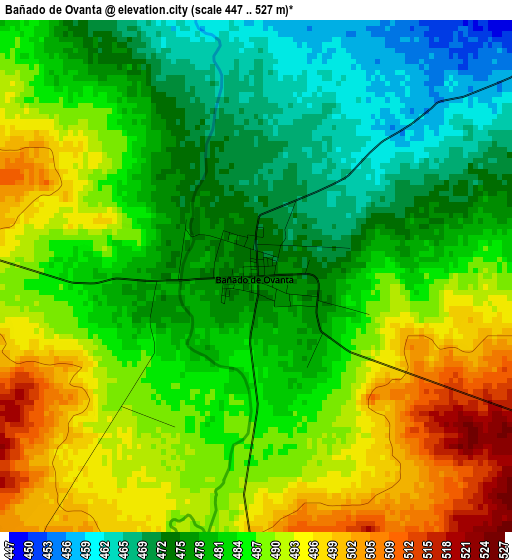 Bañado de Ovanta elevation map