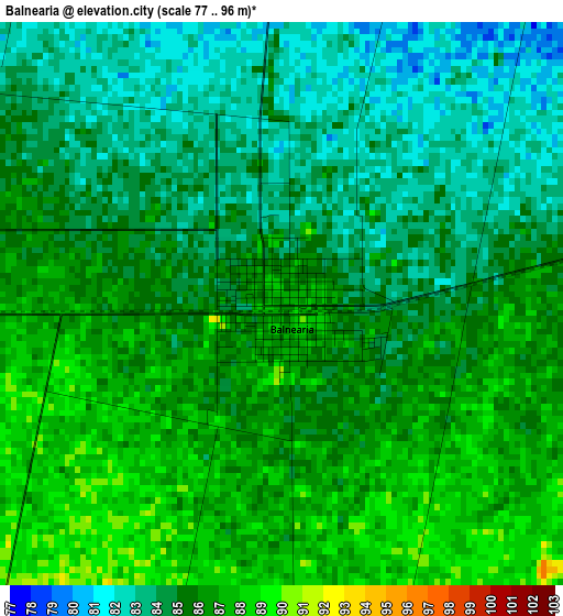 Balnearia elevation map