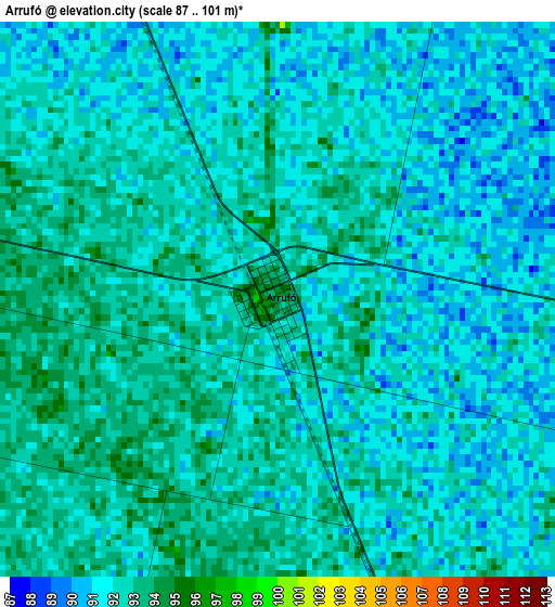 Arrufó elevation map