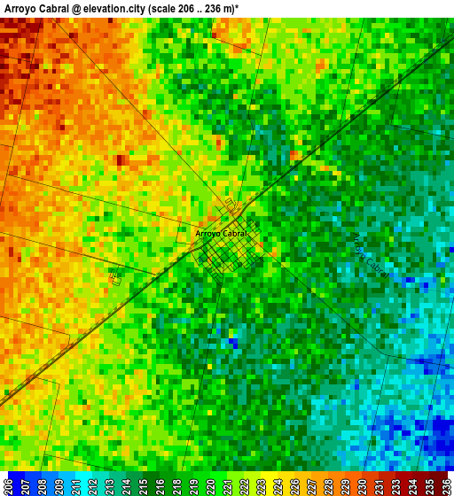 Arroyo Cabral elevation map