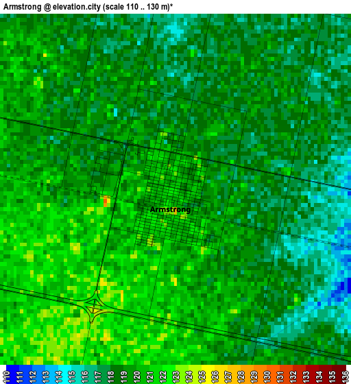 Armstrong elevation map