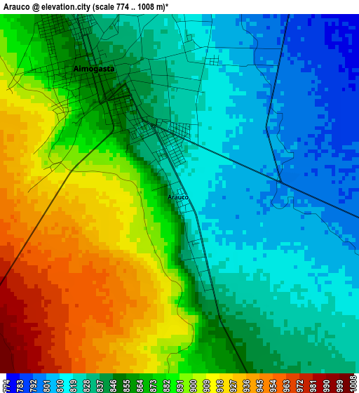 Arauco elevation map