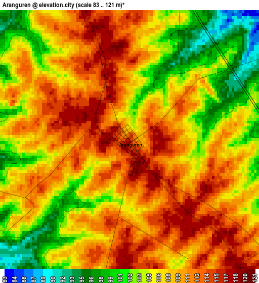 Aranguren elevation map