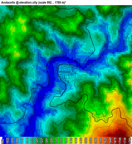 Andacollo elevation map
