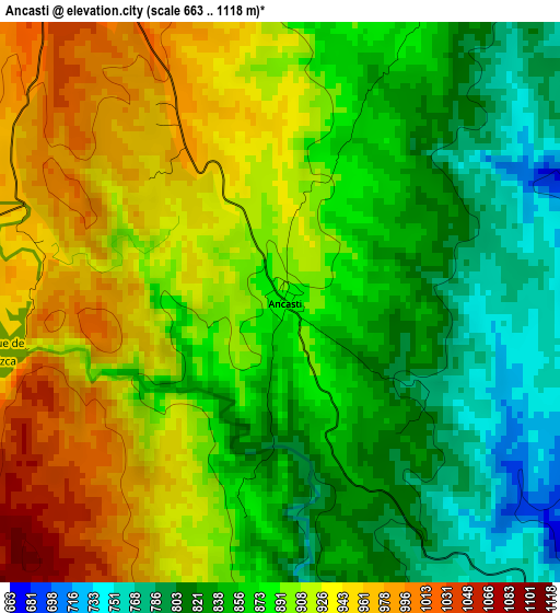 Ancasti elevation map