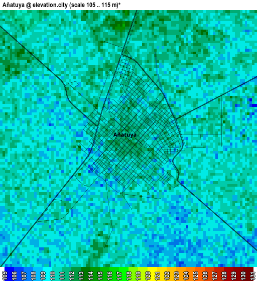 Añatuya elevation map