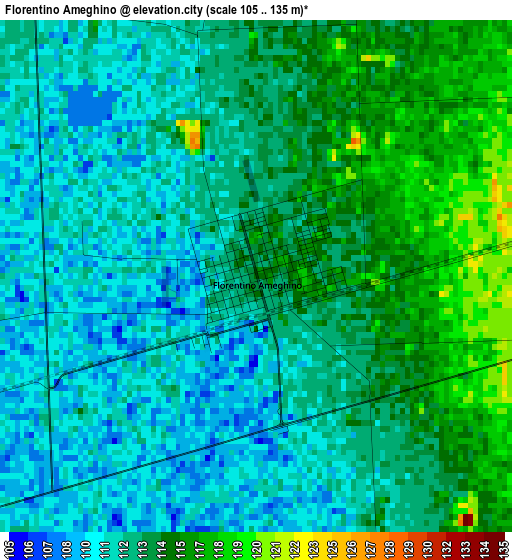 Florentino Ameghino elevation map