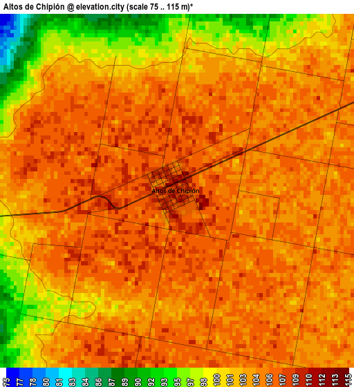 Altos de Chipión elevation map