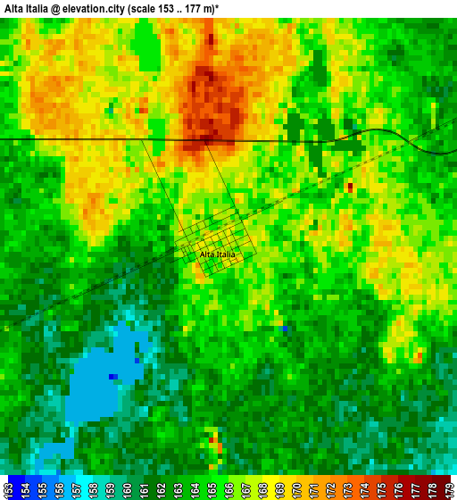 Alta Italia elevation map