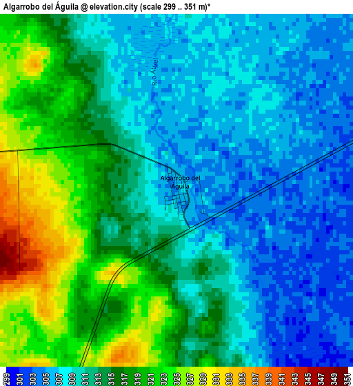 Algarrobo del Águila elevation map