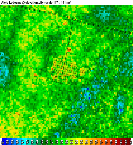 Alejo Ledesma elevation map