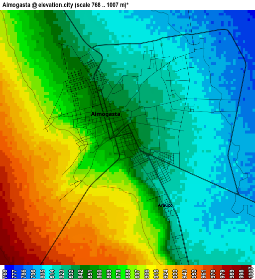 Aimogasta elevation map