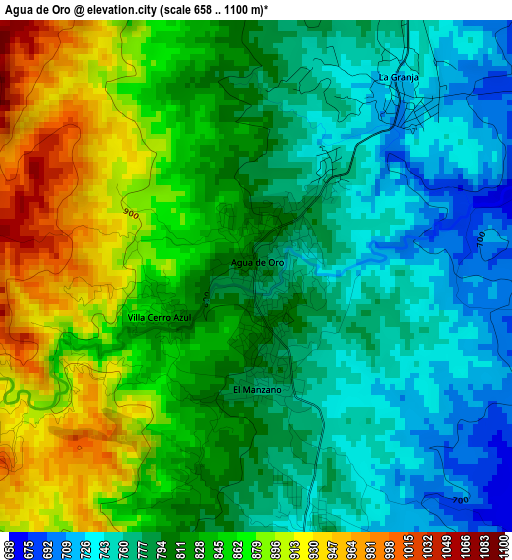Agua de Oro elevation map