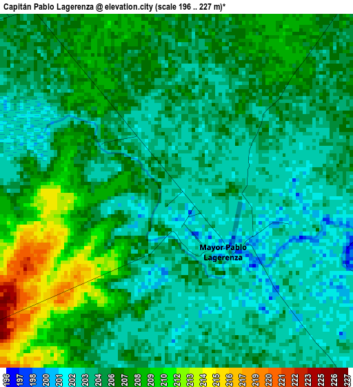Capitán Pablo Lagerenza elevation map