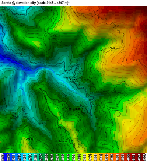 Sorata elevation map
