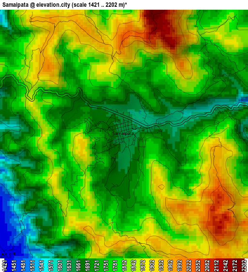 Samaipata elevation map