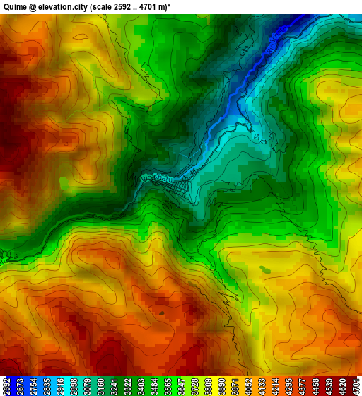 Quime elevation map