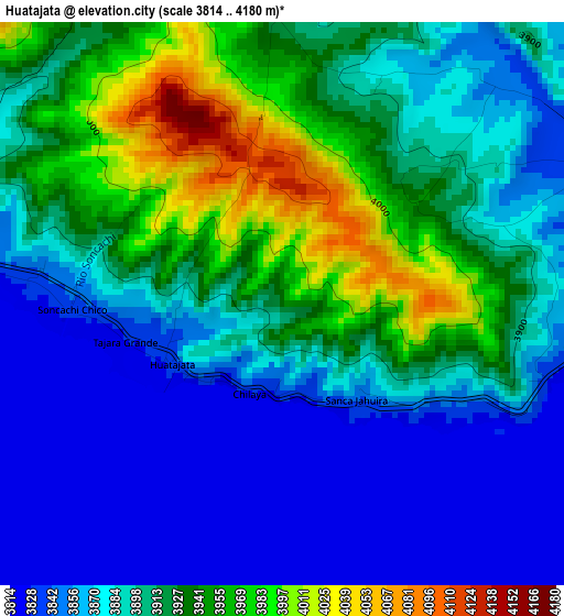 Huatajata elevation map