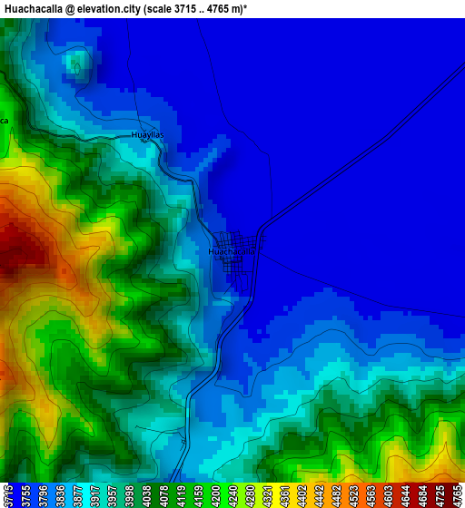 Huachacalla elevation map