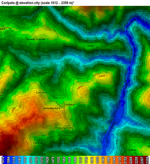 Coripata elevation map