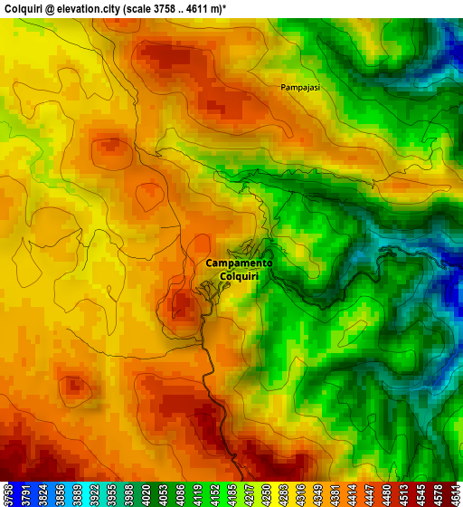 Colquiri elevation map