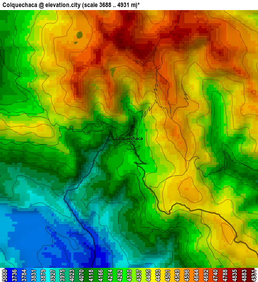 Colquechaca elevation map
