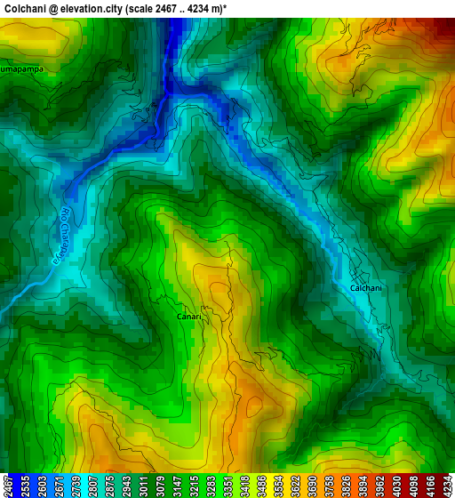 Colchani elevation map