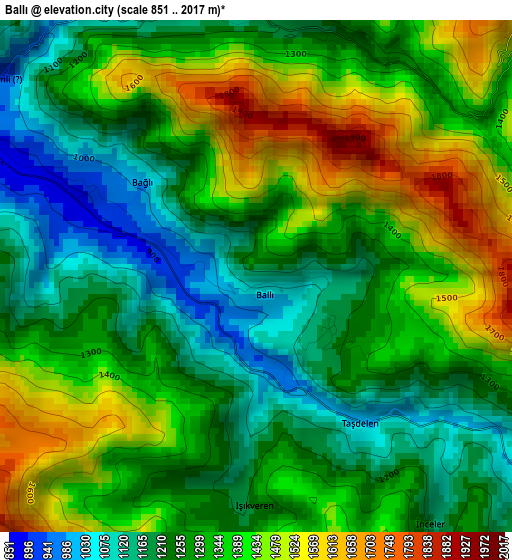 Ballı elevation map