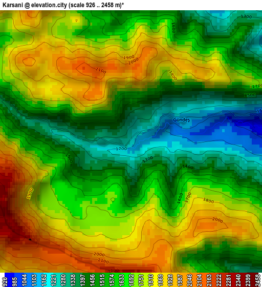 Karsani elevation map