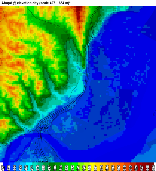 Abapó elevation map