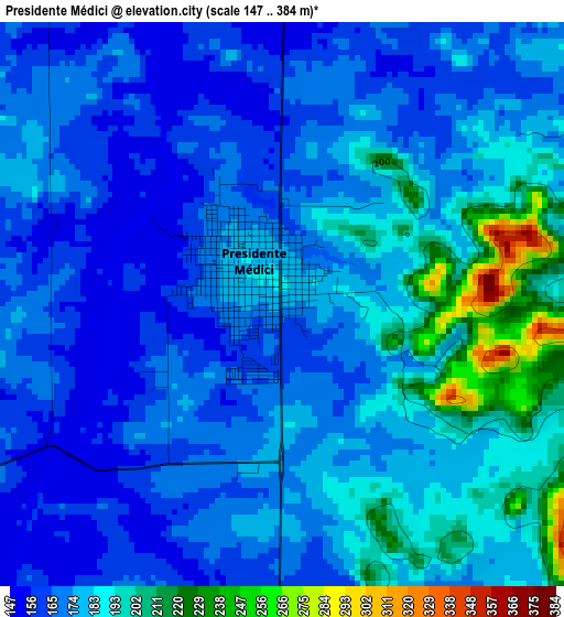 Presidente Médici elevation map