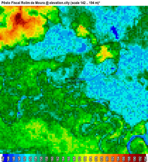 Pôsto Fiscal Rolim de Moura elevation map