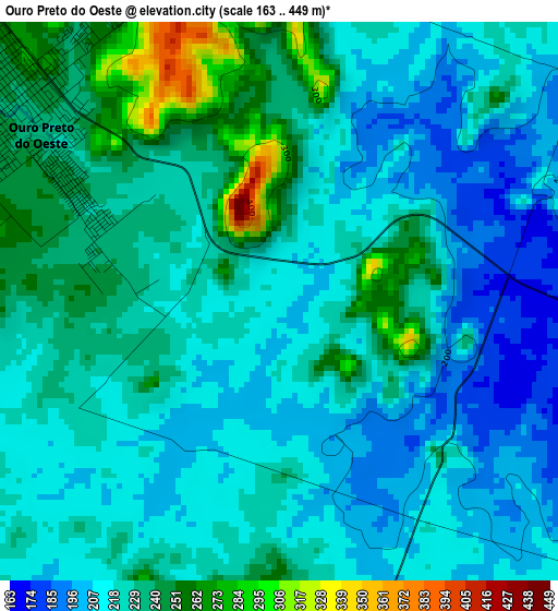 Ouro Preto do Oeste elevation map